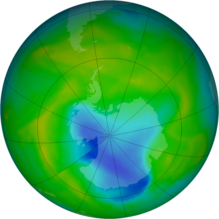 Antarctic ozone map for 12 November 2013